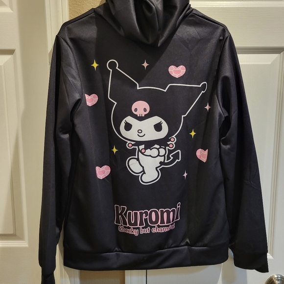 Melody Kuromi Cartoon Casual Jacket Women's Zip Hooded Sweater Coat - Picture 2 of 5